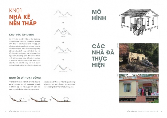 Bản thiết kế: Mô hình “Nhà Kê Nền Thấp” thích ứng với các vùng lũ bùn, khu vực miền núi và trung du