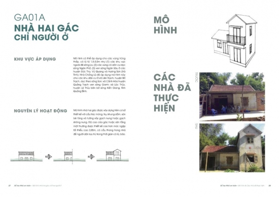 Bản thiết kế: Mô hình “Nhà Hai Gác” và “Nhà Hai Gác có gác cho gia súc” cho các khu vực lũ ống, lũ quét sườn dốc tại miền núi và trung du