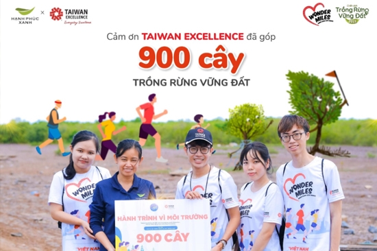 Chạy bộ trực tuyến, Taiwan Excellence khuyến khích cộng đồng cùng đóng góp 900 cây trồng rừng, vững đất
