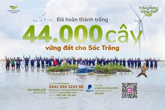 The goal of planting 44.000 more trees in 2022 to secure Sóc Trăng’s land accomplished