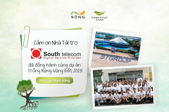Công ty South Telecom tài trợ 400 cây mấm tại rừng ngập mặn Sóc Trăng